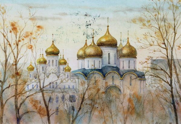 Храм золотые купола живопись