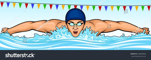 Раскраска плавание в бассейне для детей