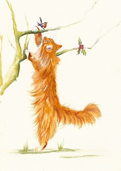 Рыжая кошка рисунок