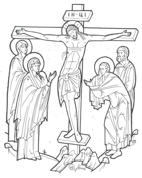Распятие Иисуса Христа прорись