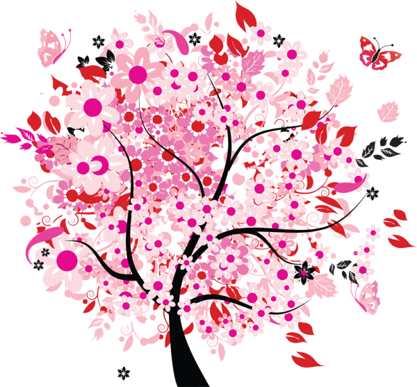 Цветущее дерево стилизованное