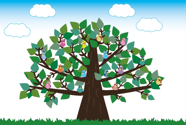 Птичка на дереве