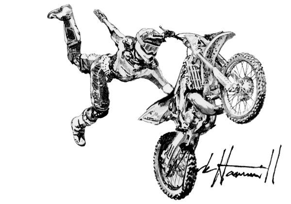 Тату кроссовый мотоцикл