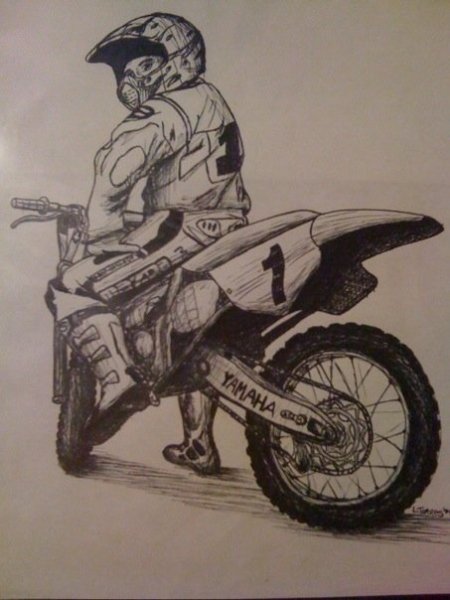 Кроссовый мотоцикл рисовать