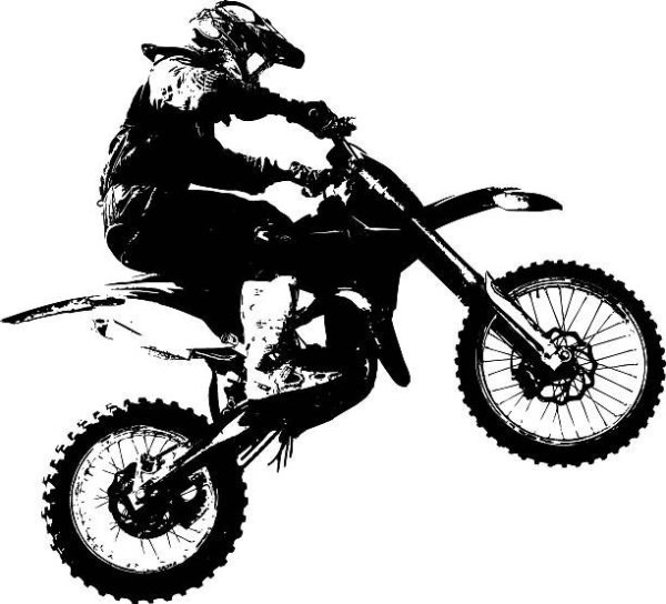 Силуэт сбоку горный мотоцикл