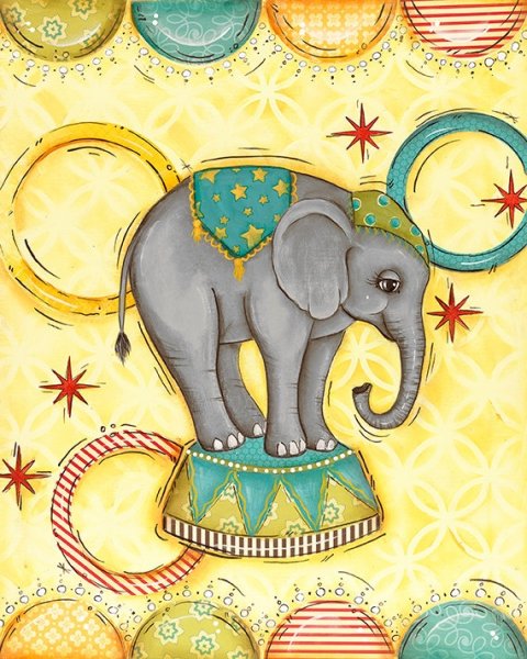 Слон красками для детей