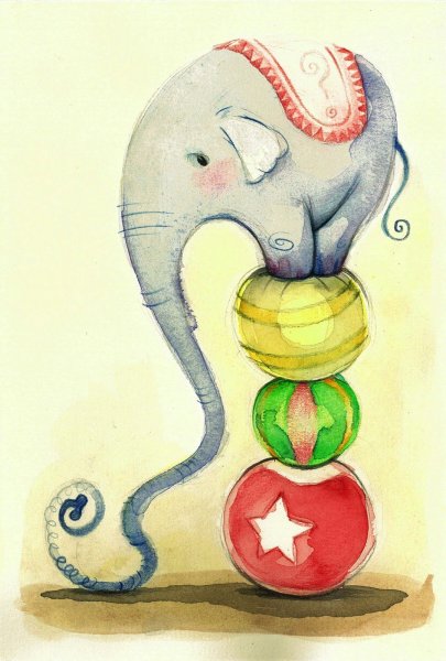 Слон на шаре