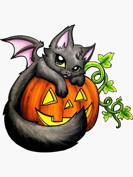 Стикеры для Хэллоуина коты