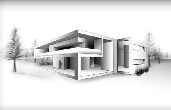 Эскиз интерьера гостиной