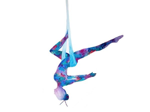 Силуэт гимнастки на полотнах