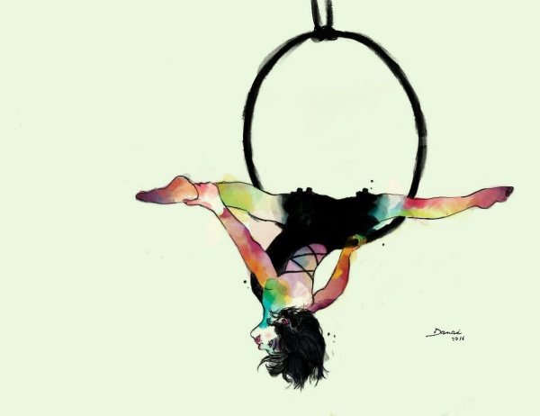 Акварельные воздушные гимнастки