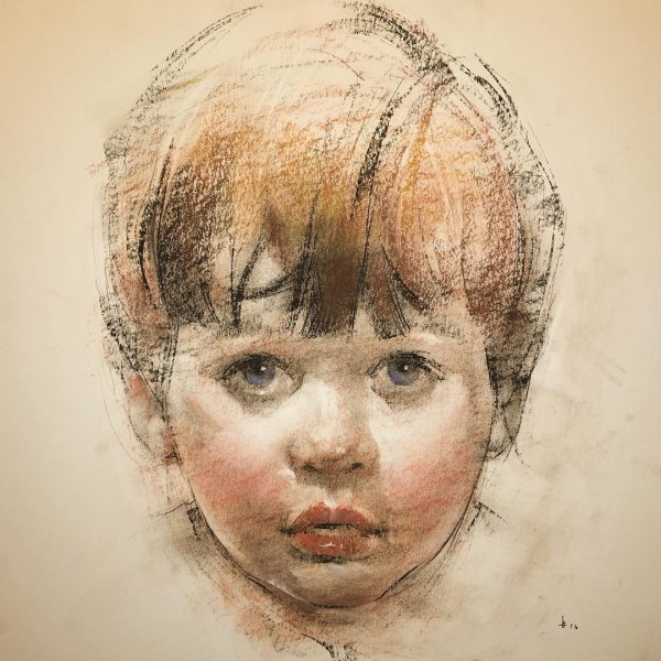 Детский акварельный портрет