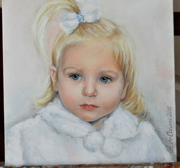 Детский портрет цветными карандашами