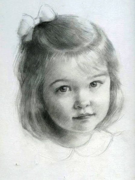 Портрет ребенка цветными карандашами