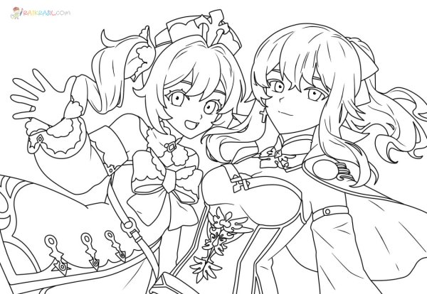 Геншин Импакт разукраки