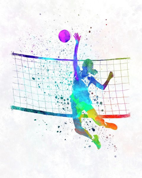 Волейбол акварель