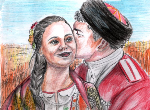 Казачка рисунок для детей