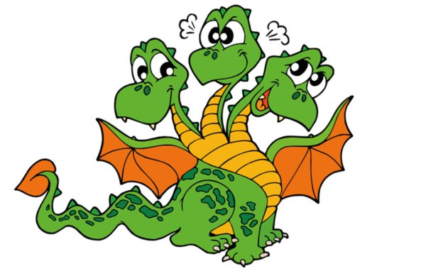 Трехголовый дракон черно белое