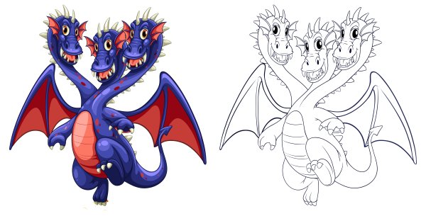 Змей Горыныч раскраска для детей