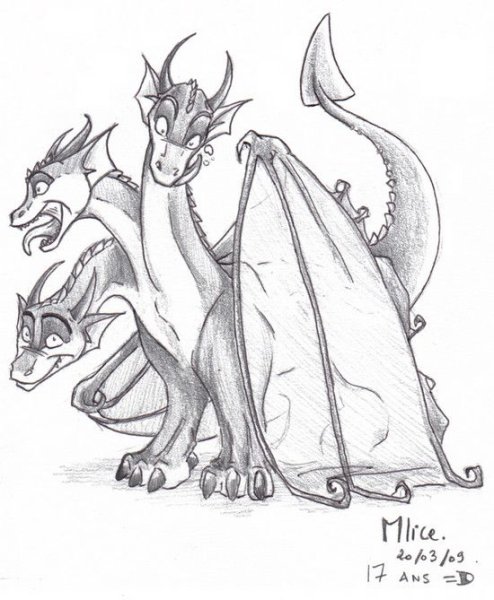 Раскраска трехголового дракона