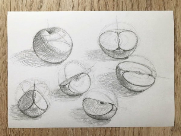 Рисование геометрических тел (Призма, пирамида, куб).