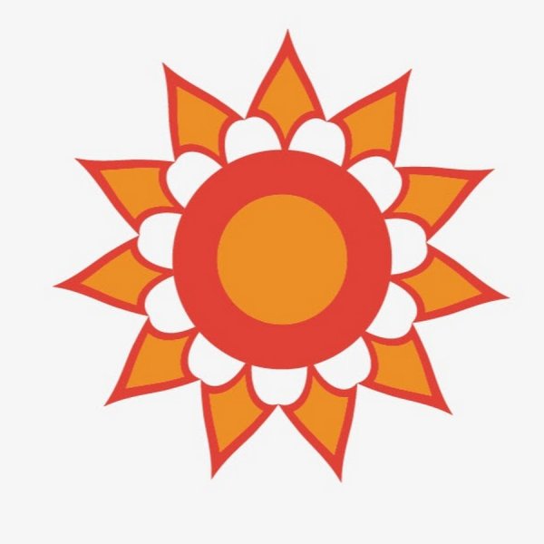 Красное нарисованное солнце