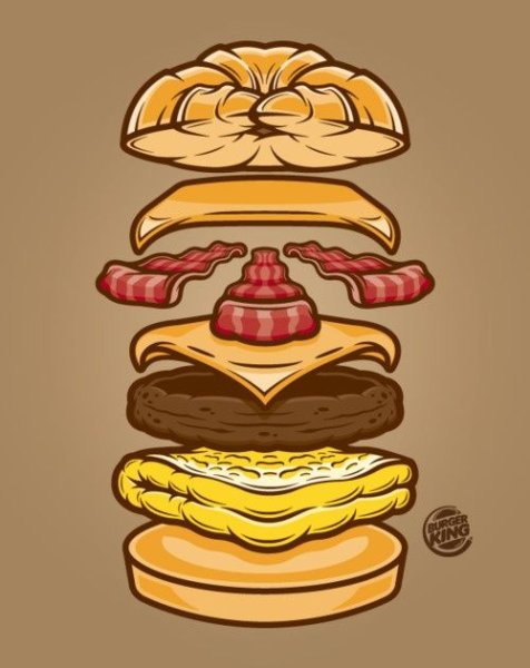 Бургер Кинг рисунок чизбургер