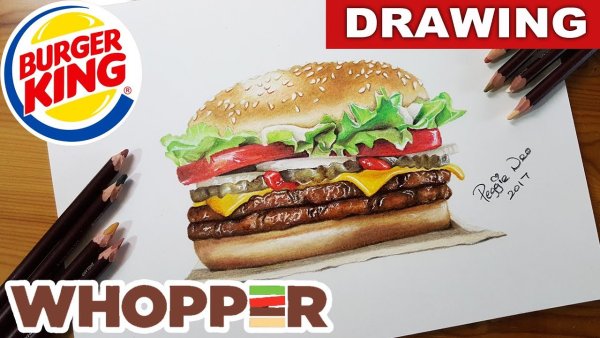 Рисовать бургер Кинг