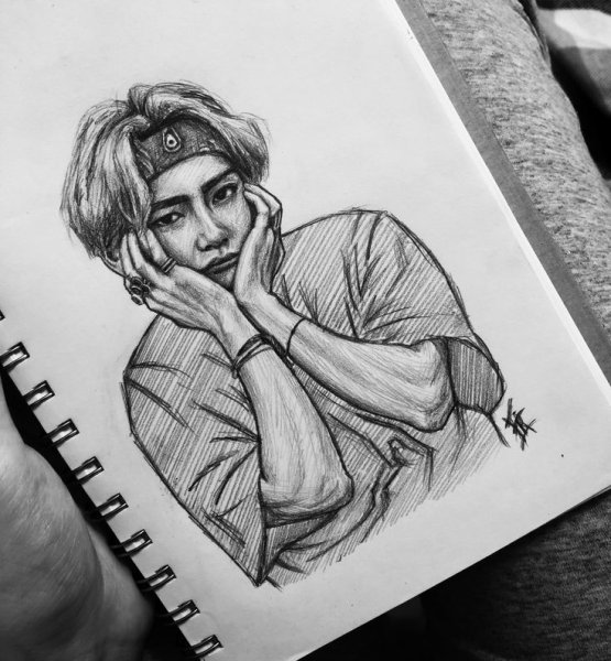 Рисунки карандашом БТС ви