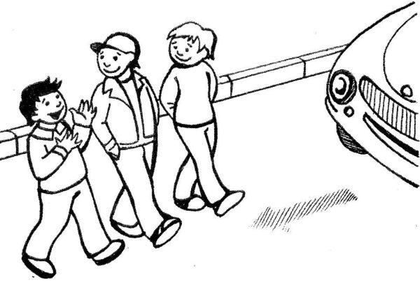 Пешеход раскраска для детей