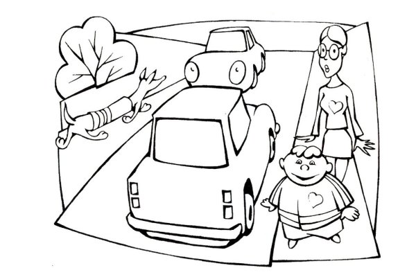 Раскраска пешеход