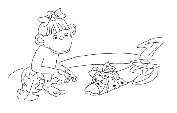 Раскраска удава из мультфильма 38 попугаев