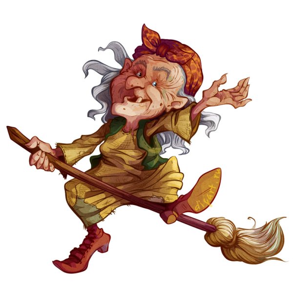 Баба-Яга добрая без ступы