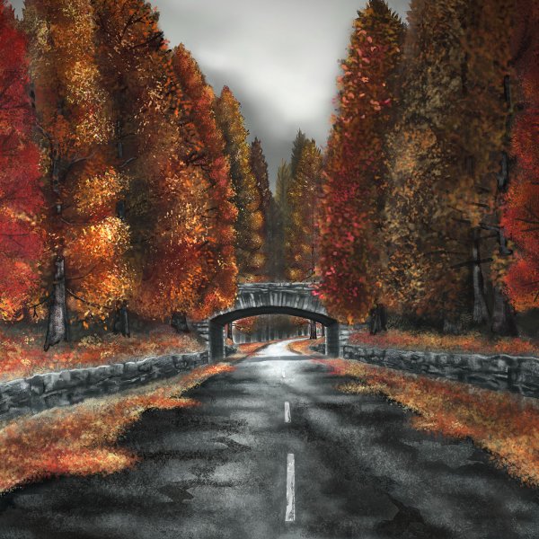 Осень дорога арт