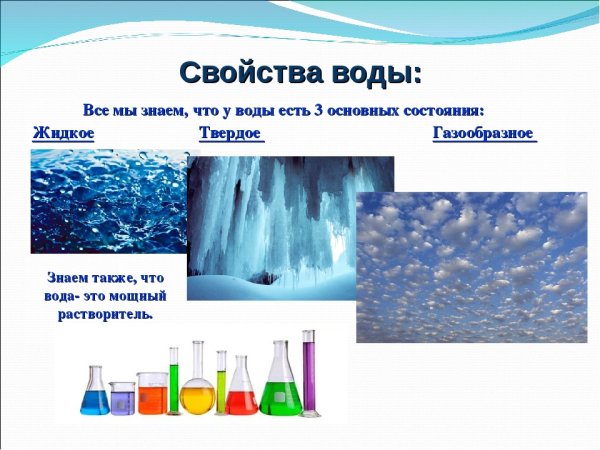Свойства воды для детей