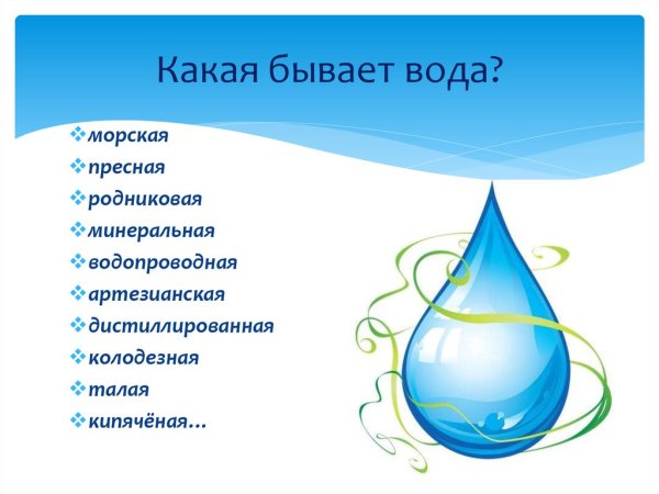 Вода для дошкольников