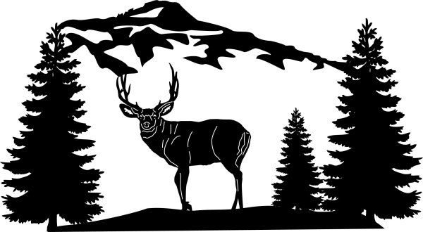 Силуэты животных в лесу