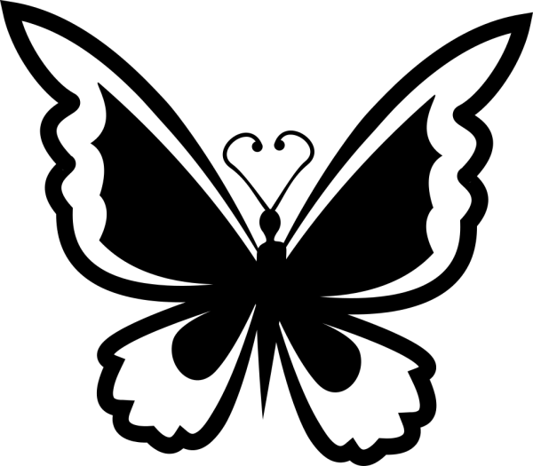 Бабочки черные трафарет