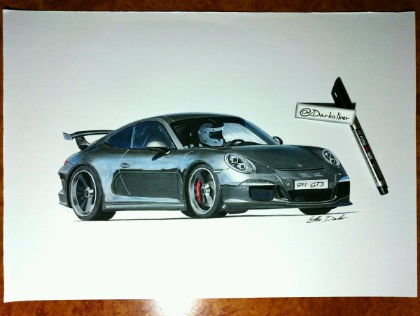 Порше 911 gt3 карандашом