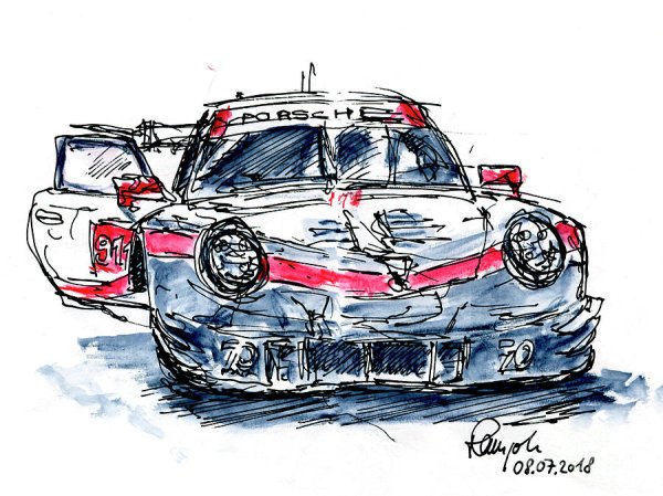 Porsche 911 RSR drawing