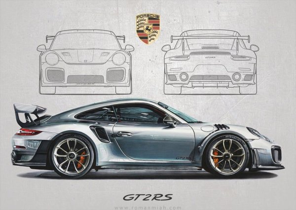 Porsche 911 gt3 RS чертеж