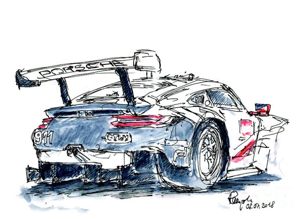 Porsche 911 RSR drawing