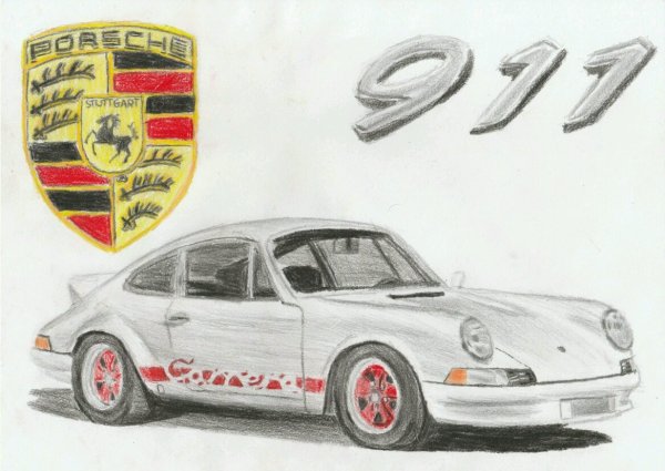 Порше 911 Каррера рисунок