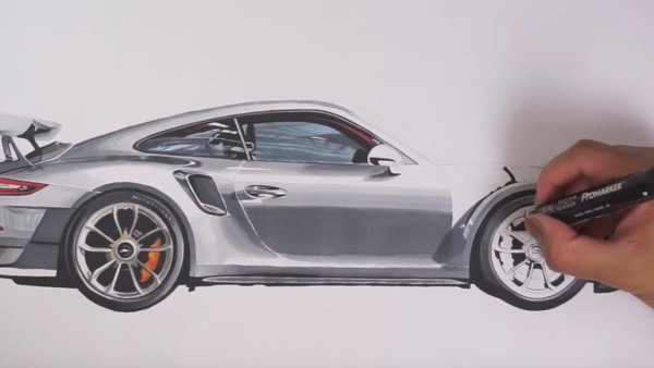 Чертёж Porsche 911 gt2 RS