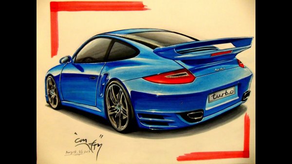 Porsche 911 Turbo рисунок