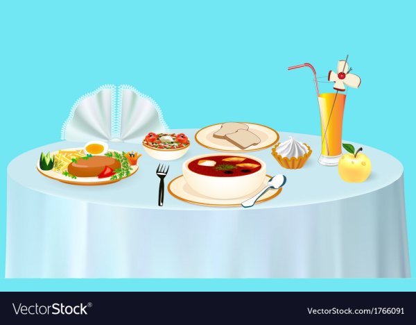 Векторный накрытый стол