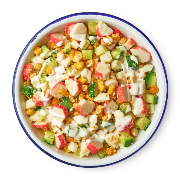 Салат из крабовых палочек с кукурузой и рисом