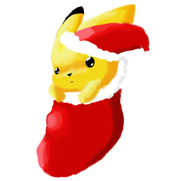 Пикачу в новогодней шапке