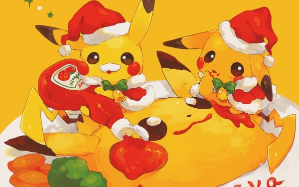 Рисовать новогоднего Пикачу