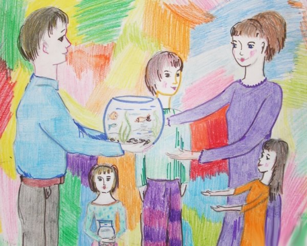 Необычный рисунок семьи